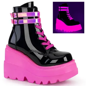 SHAKER-52  Black Patent-UV Neon Pink