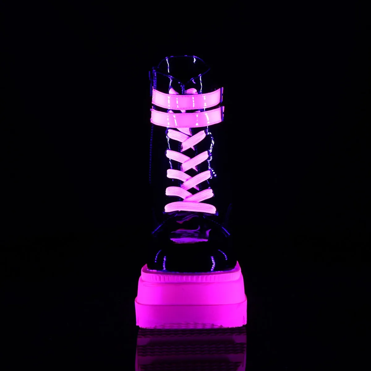 SHAKER-52  Black Patent-UV Neon Pink