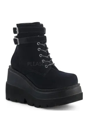 SHAKER-52 Demonia Wedge | Black Velvet