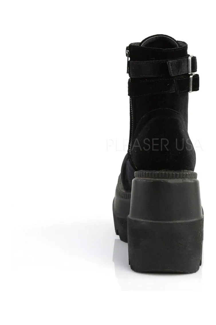 SHAKER-52 Demonia Wedge | Black Velvet