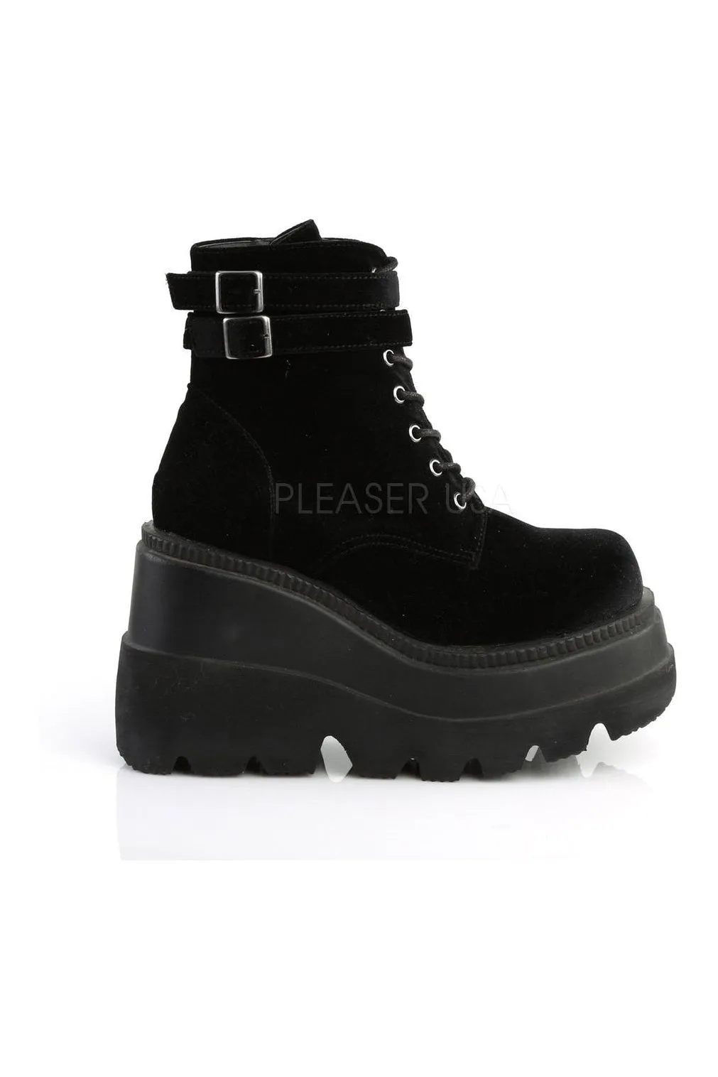 SHAKER-52 Demonia Wedge | Black Velvet