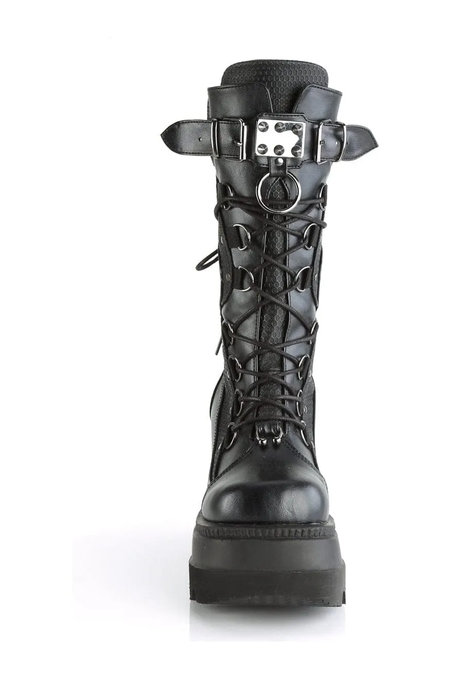 SHAKER-70 Black Vegan Leather Knee Boot