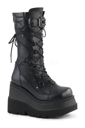 SHAKER-70 Combat Boot | Black Faux Leather