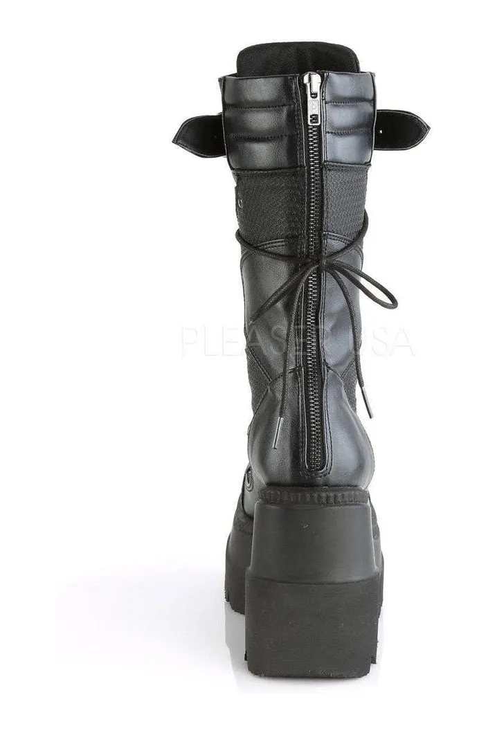 SHAKER-70 Combat Boot | Black Faux Leather