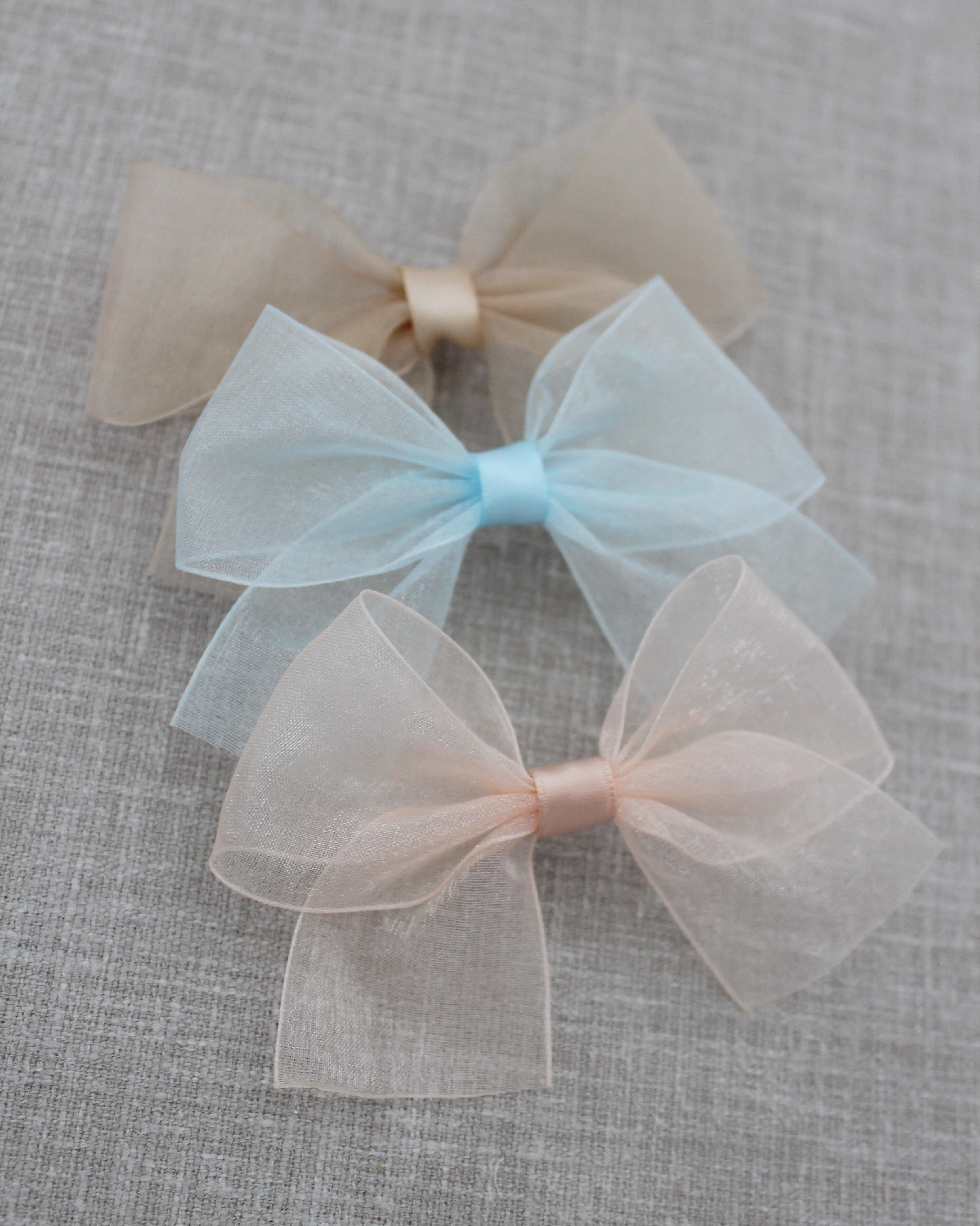 Sheer Organza Bow Hair Clips