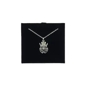 Silver Heart with Crown Pendant