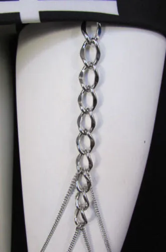 Silver Metal Thick Chains Thigh Leg Garter Long Tassel Body Jewelry