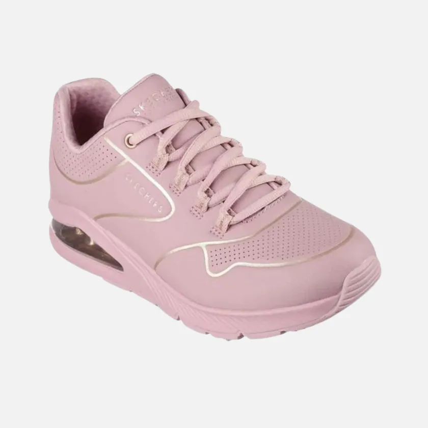 Skechers Uno 2 Golden Trim Womens Shoes - Pink/Gold