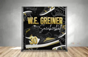 SNEAKER PARTY BACKDROP, Sneaker Ball Backdrop, Sweet Sixteen Sneakers Backdrop, Sneaker shoes Sweet Sixteen Backdrop, Sneakers Backdrop