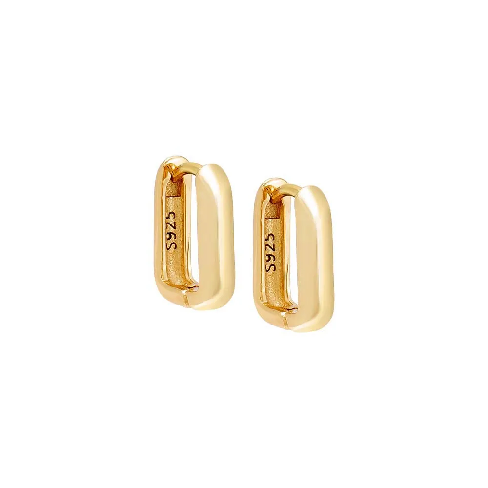 Solid Wide Square Hoop Earring