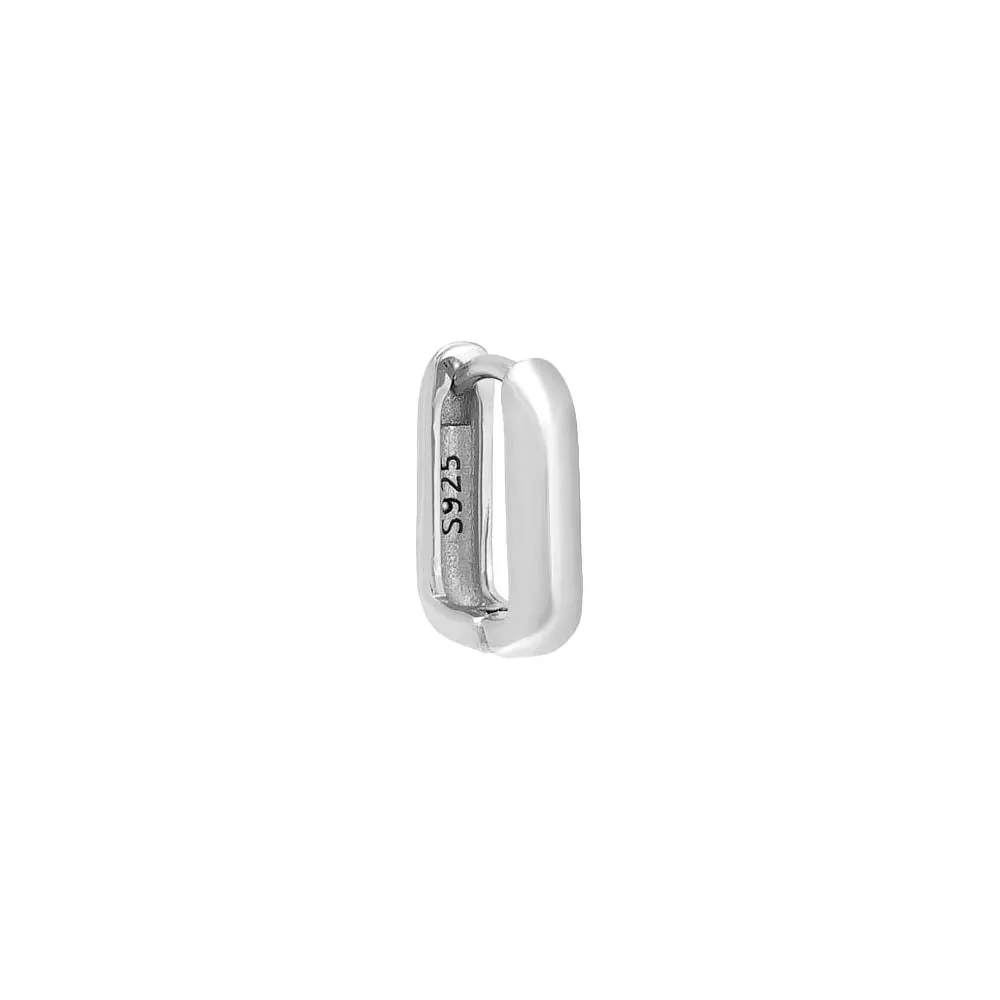 Solid Wide Square Hoop Earring