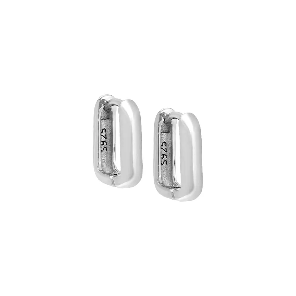Solid Wide Square Hoop Earring