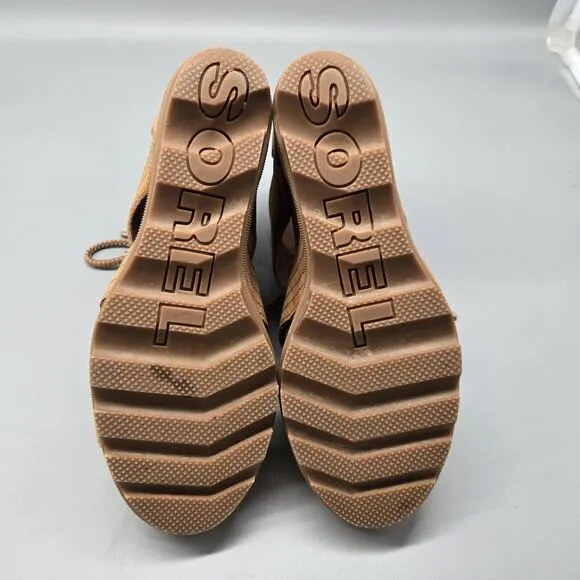 Sorel Joanie II Leather Lace Up Wedge Sandal Size 8 Brown