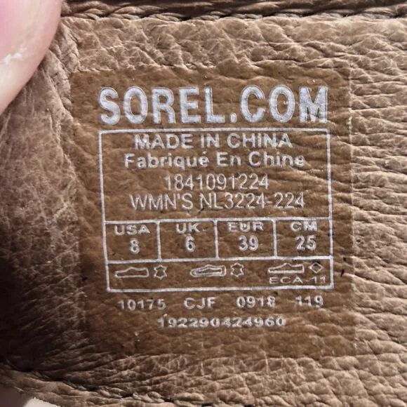 Sorel Joanie II Leather Lace Up Wedge Sandal Size 8 Brown