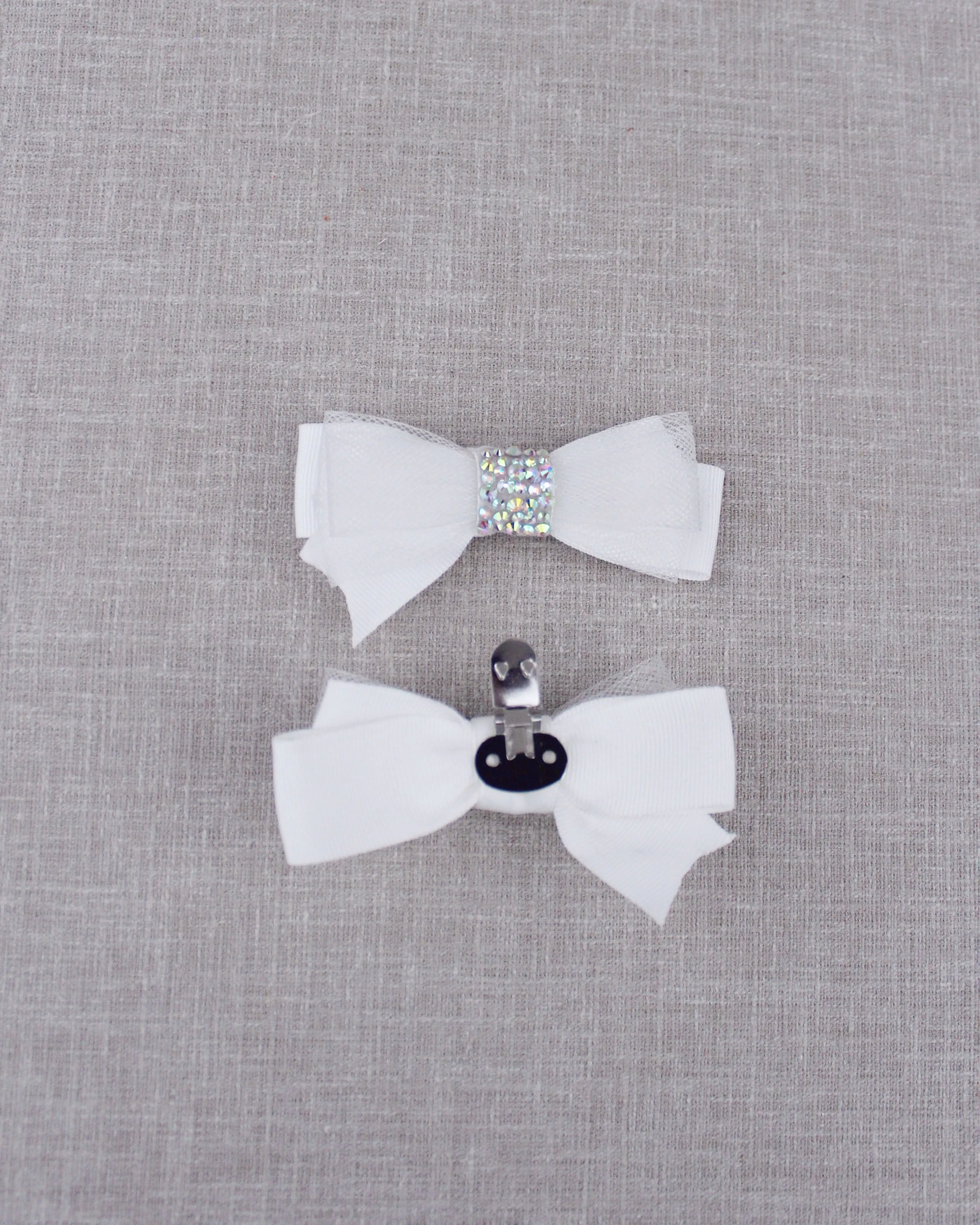 Sparkly Mesh Bow Hair Clips or Shoe Clips