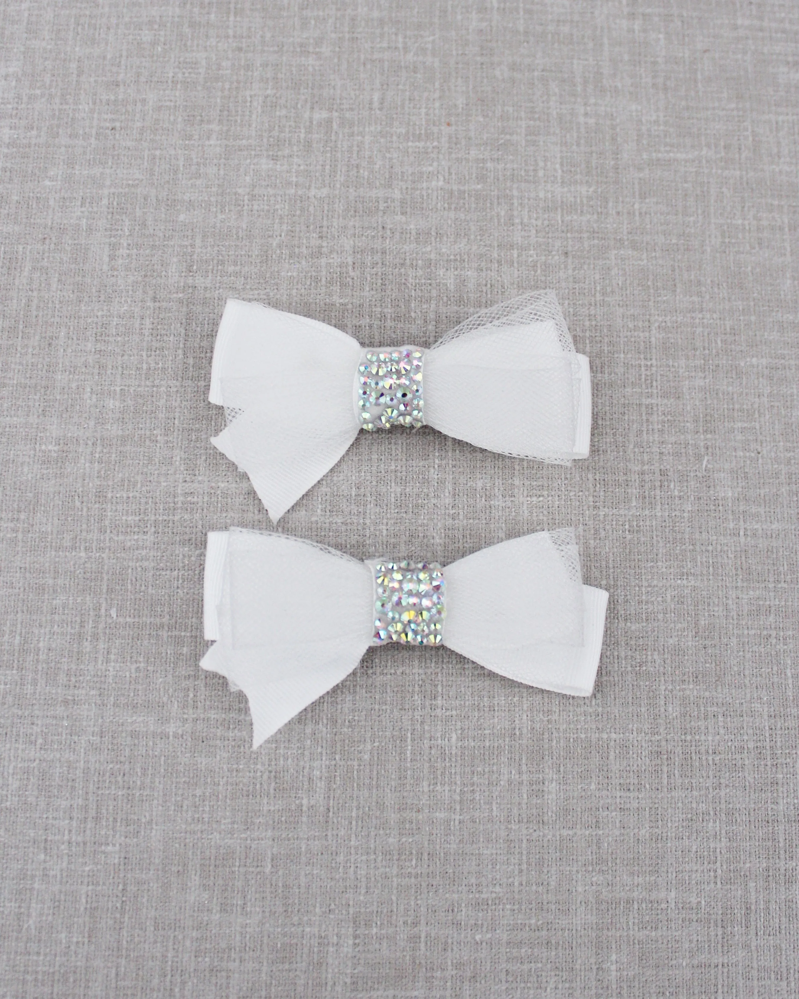 Sparkly Mesh Bow Hair Clips or Shoe Clips