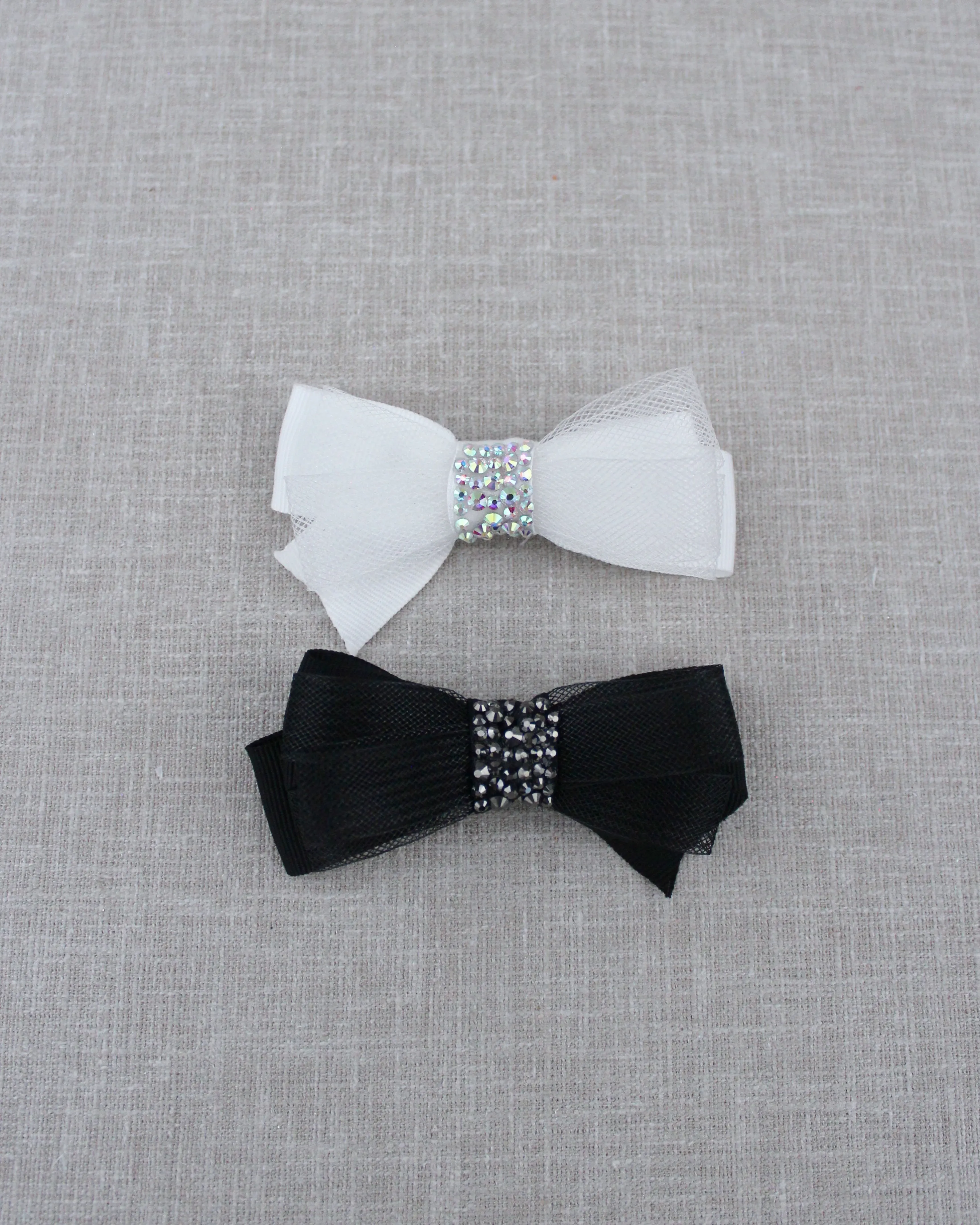 Sparkly Mesh Bow Hair Clips or Shoe Clips