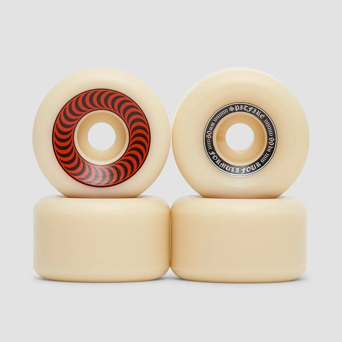 Spitfire Formula Four OG Classic 99DU Skateboard Wheels Natural/Red 60mm