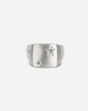 Star Signet Ring - Sterling Silver