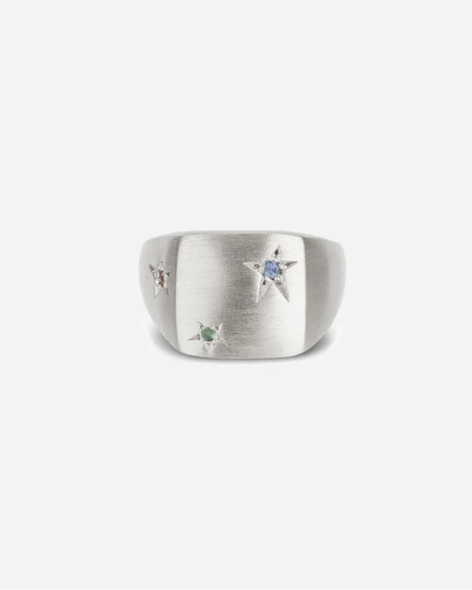 Star Signet Ring - Sterling Silver