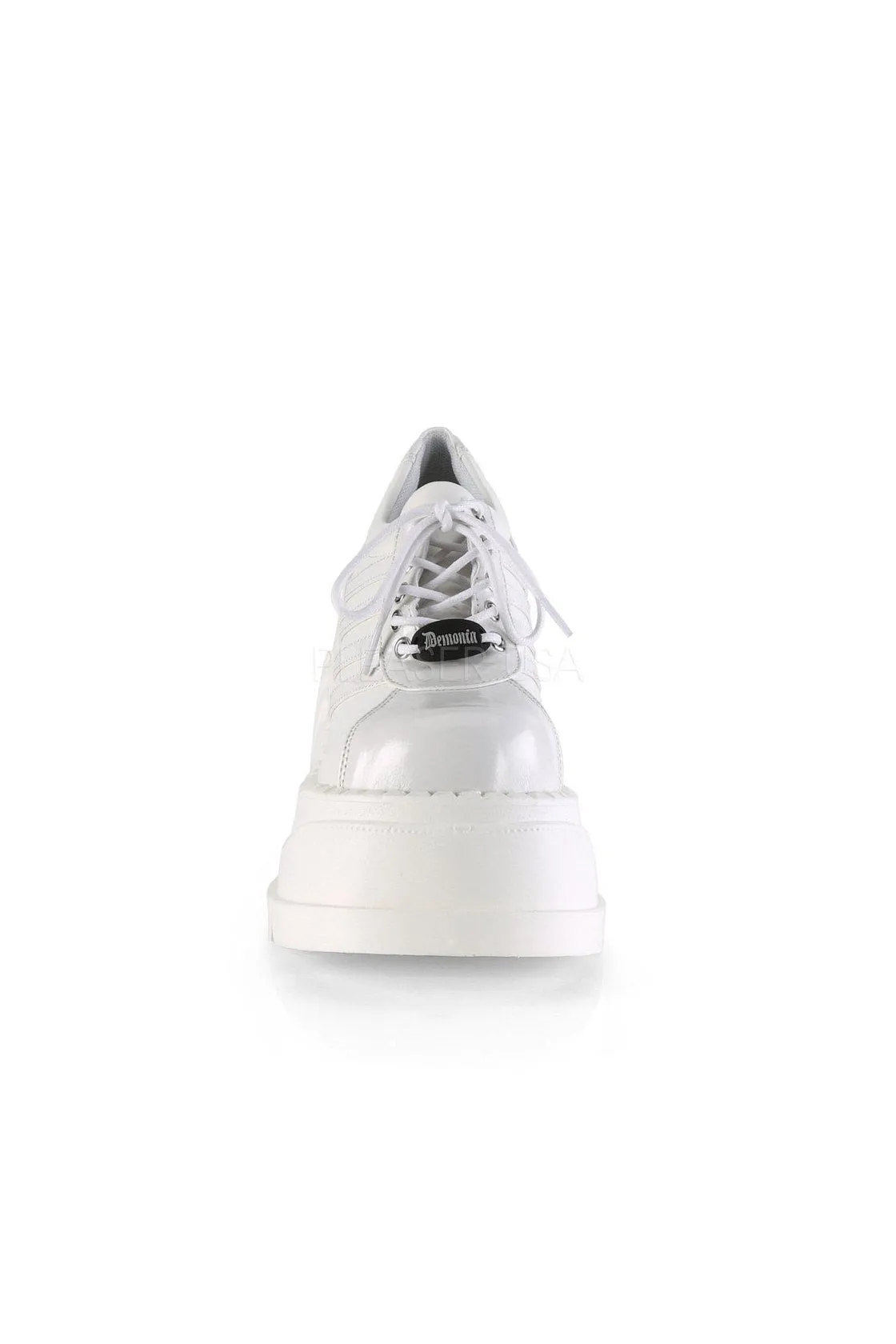 STOMP-08 Demonia Wedge | White Patent