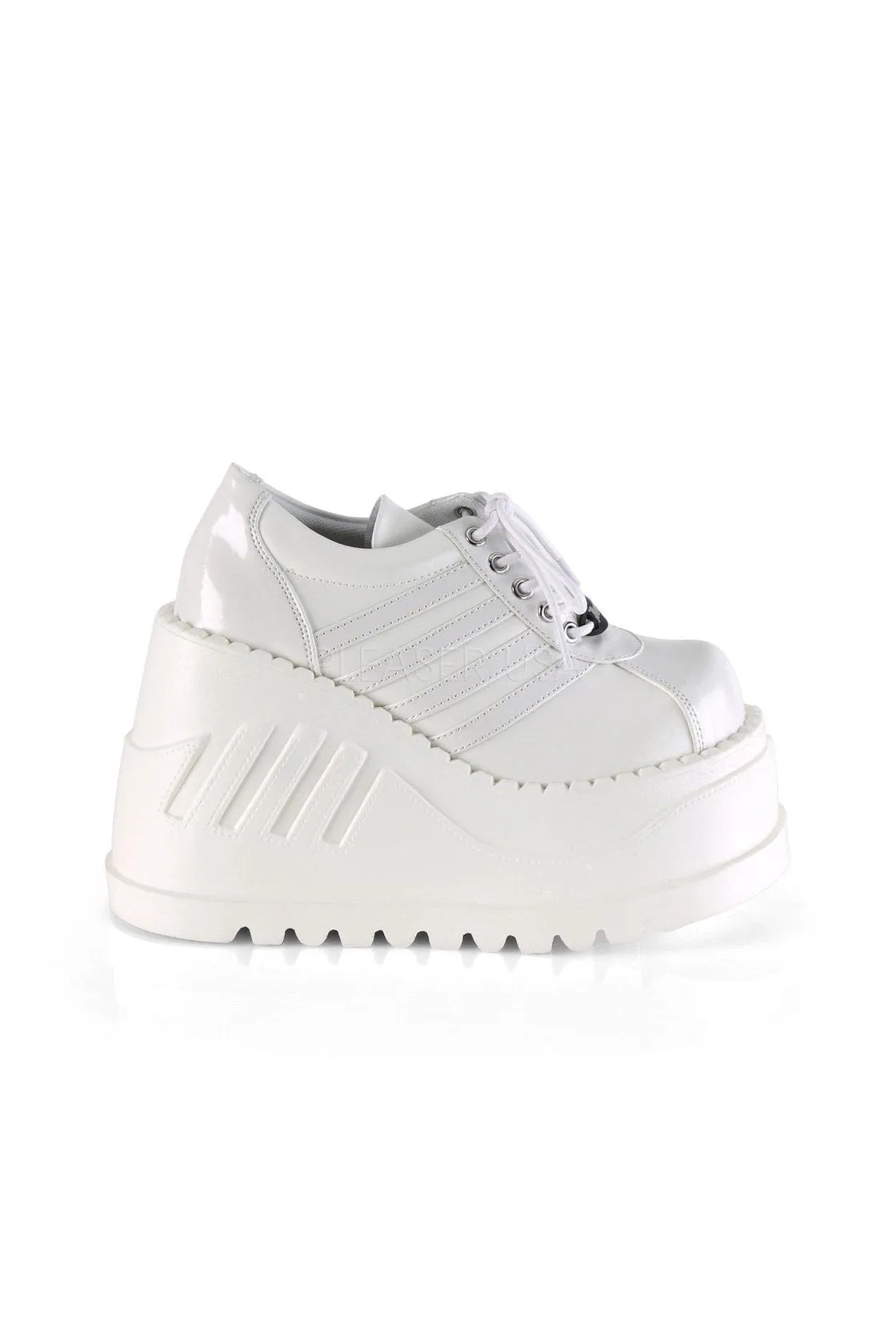 STOMP-08 Demonia Wedge | White Patent