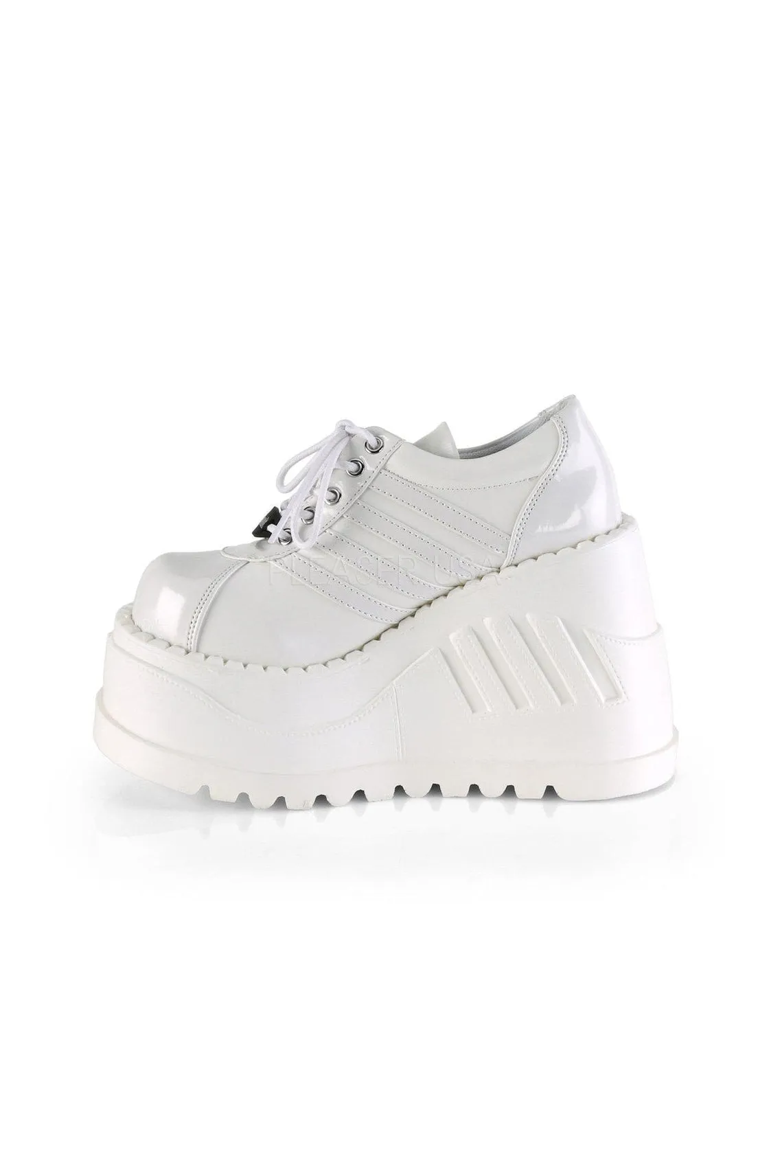 STOMP-08 Demonia Wedge | White Patent