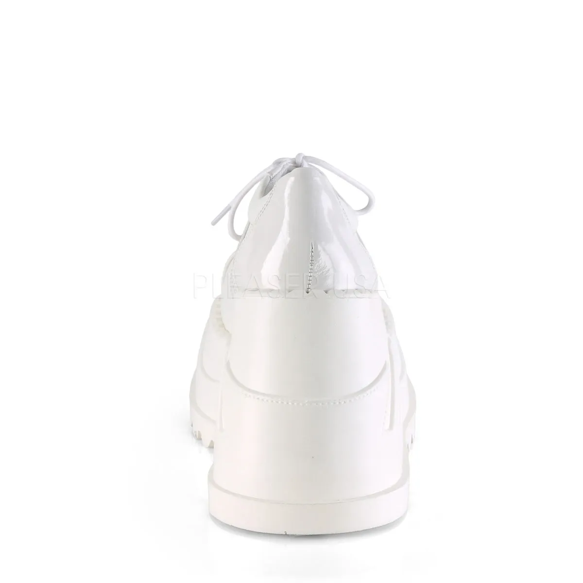 STOMP-08  White Patent-Vegan Leather