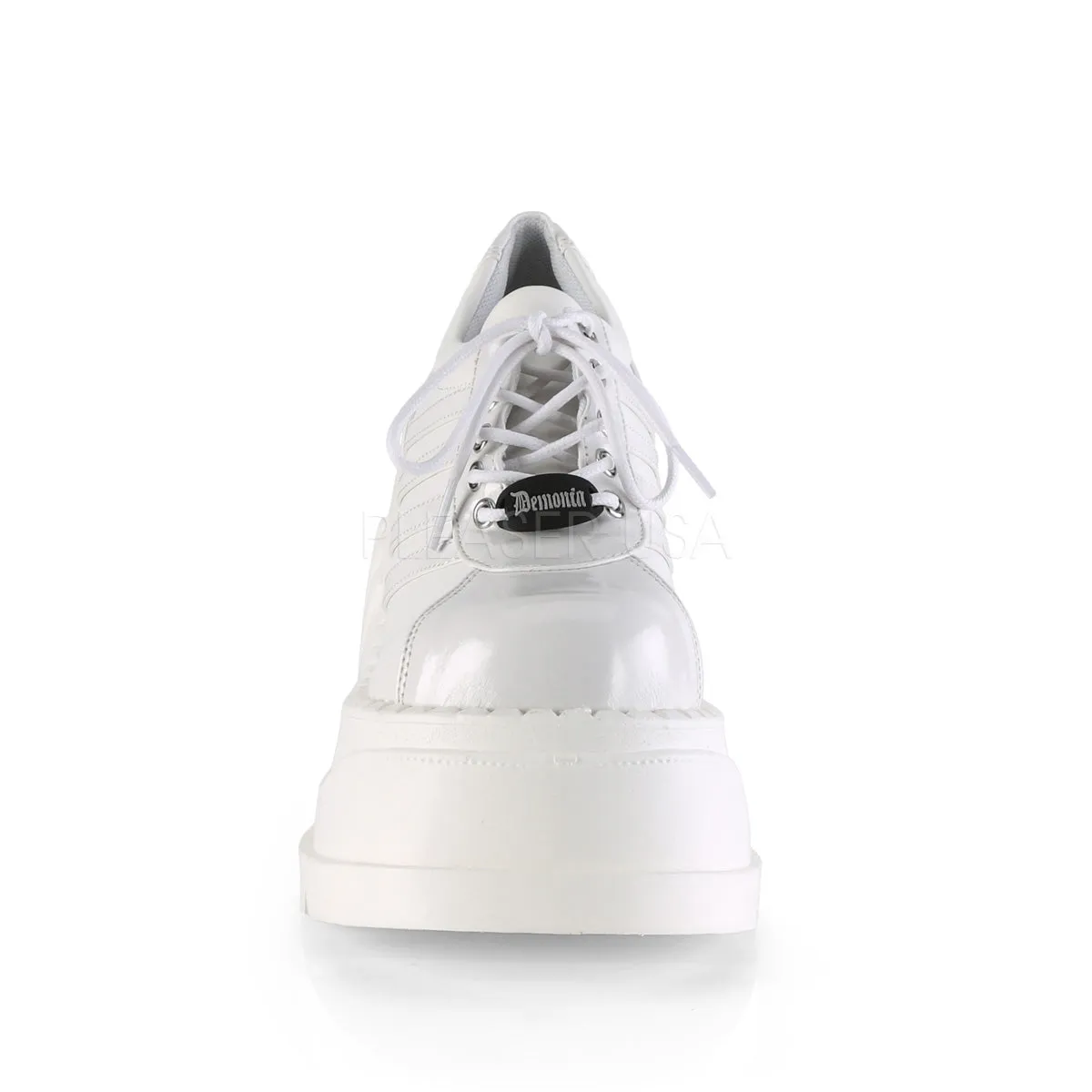 STOMP-08  White Patent-Vegan Leather