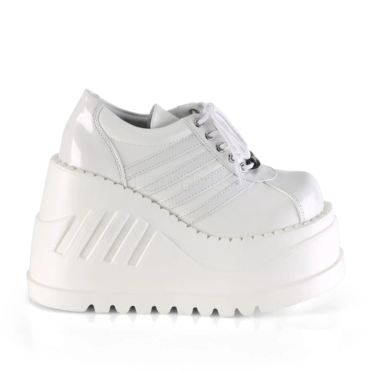 STOMP-08  White Patent-Vegan Leather