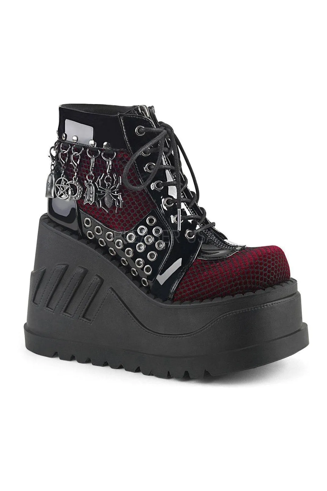 STOMP-18 Demonia Platform Boot | Black Faux Leather