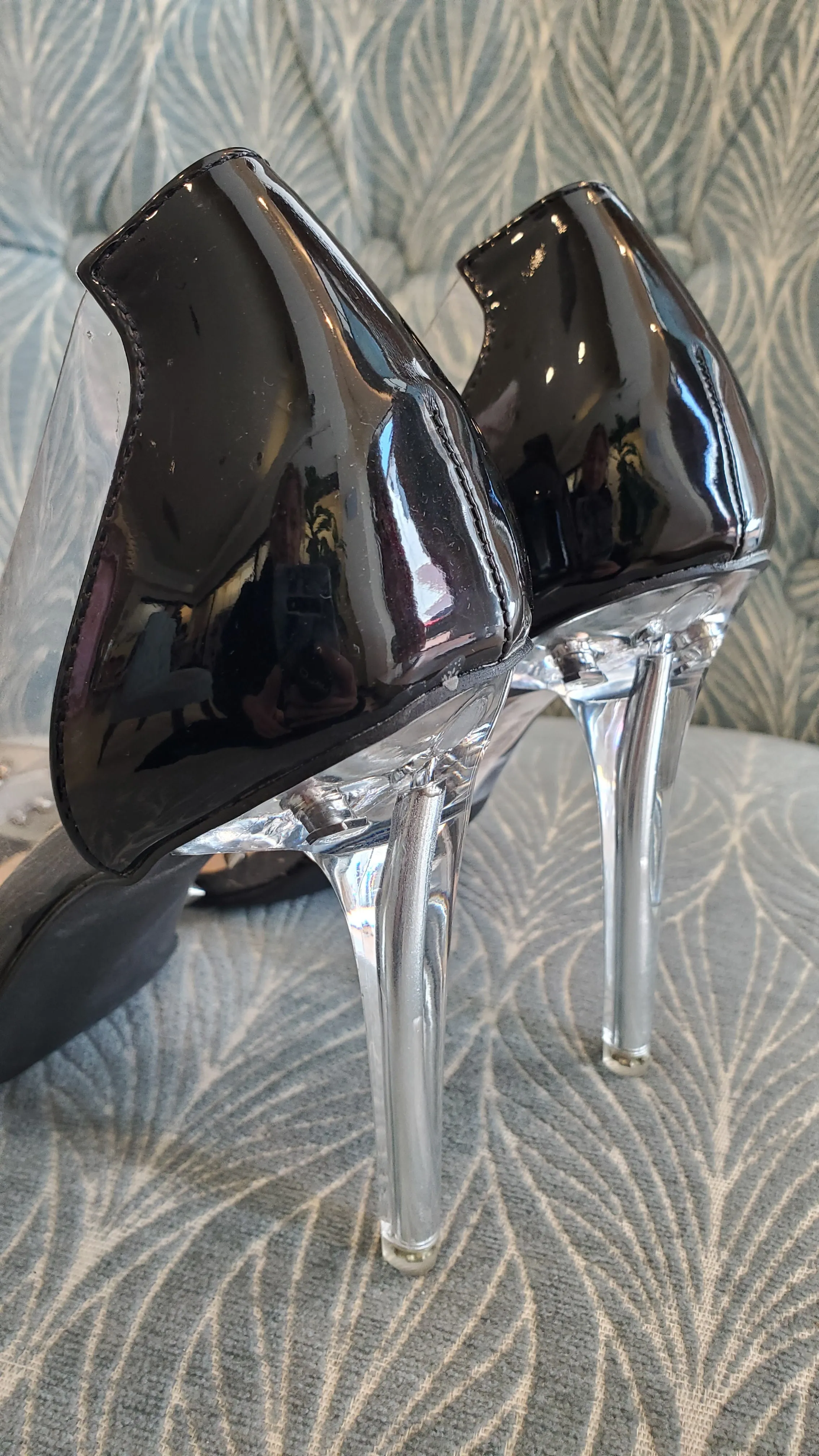 Studded Clear Pointed Heels