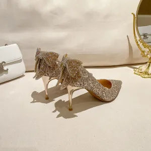 Stunning Bow High Heels Wedding Shoes