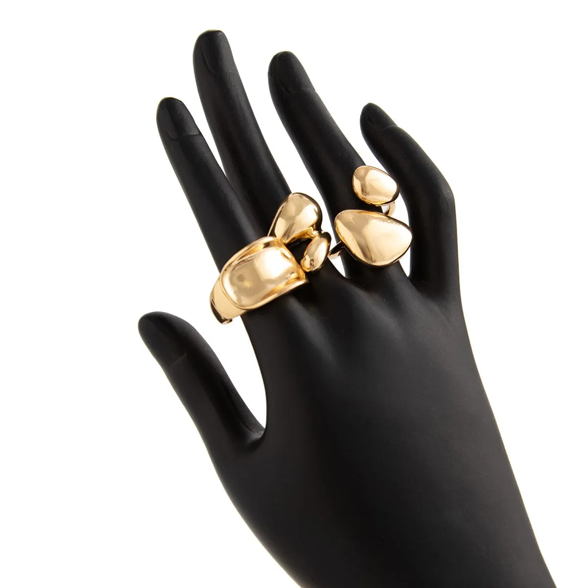 Stylish 3Pcs Chunky Glossy Waterdrop Ring Set