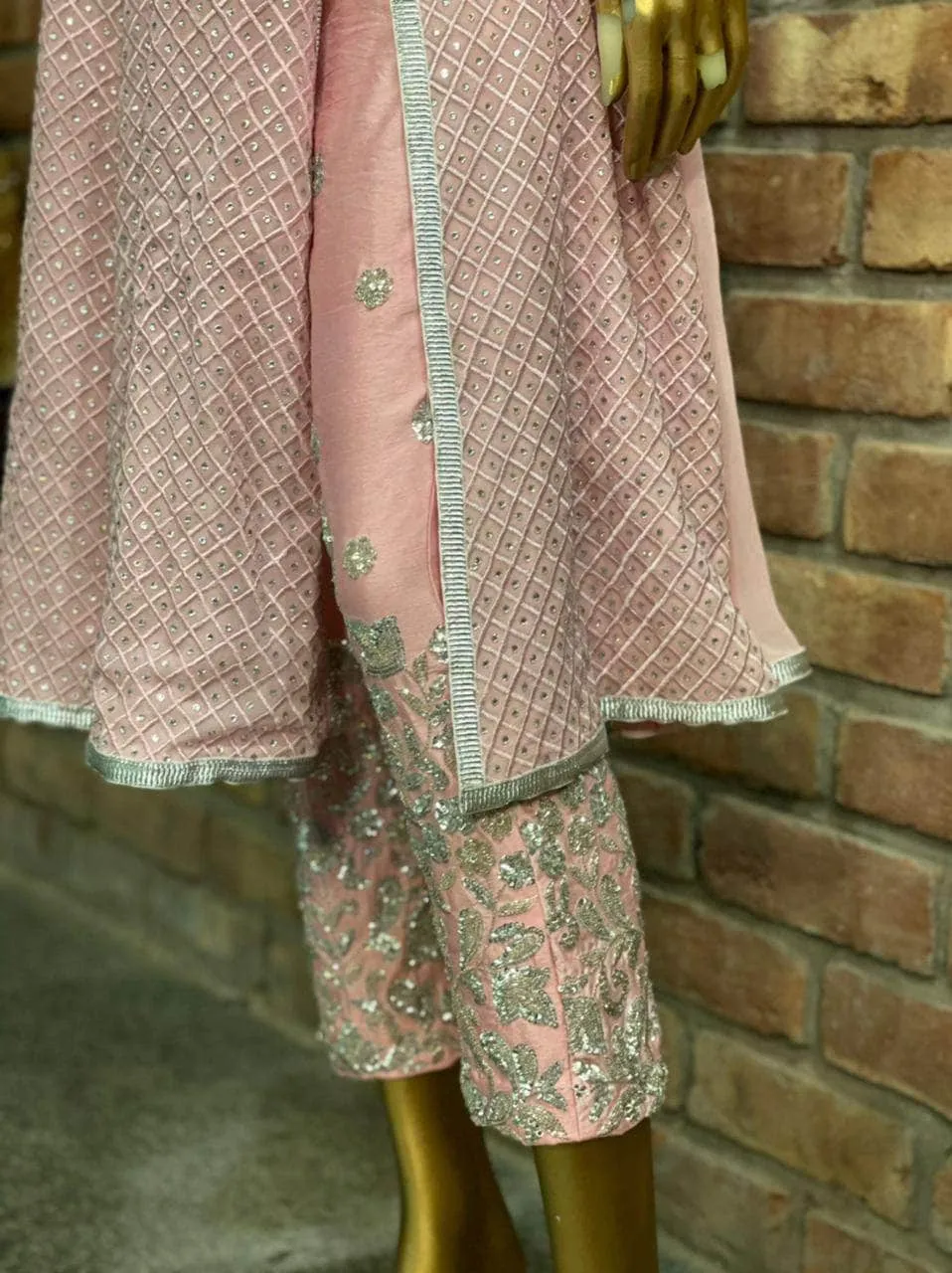 Stylish Pink Indo-western Georgette Gown