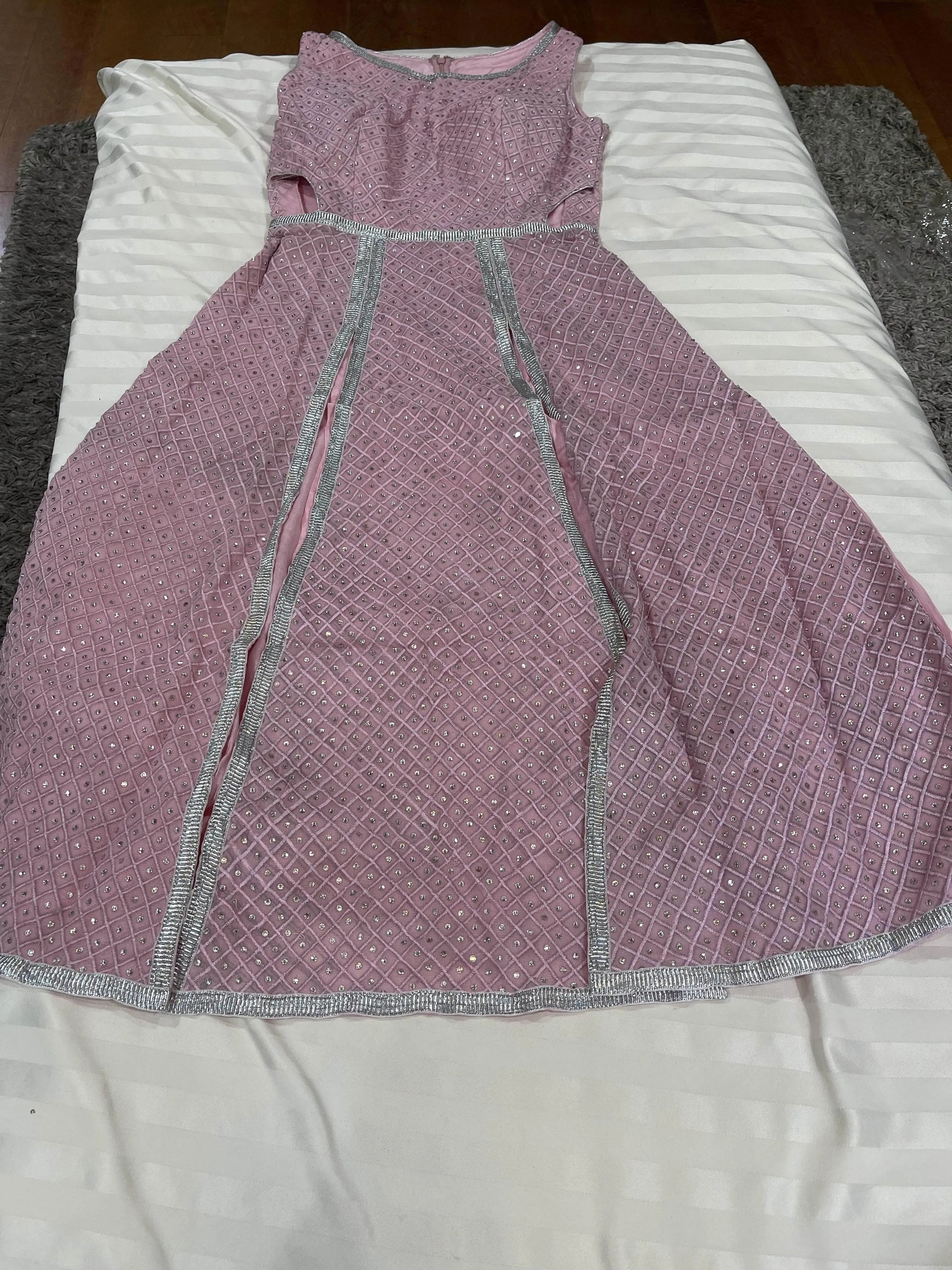 Stylish Pink Indo-western Georgette Gown