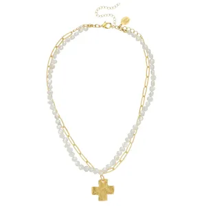 Susan Shaw | Cross Piper Paperclip Necklace