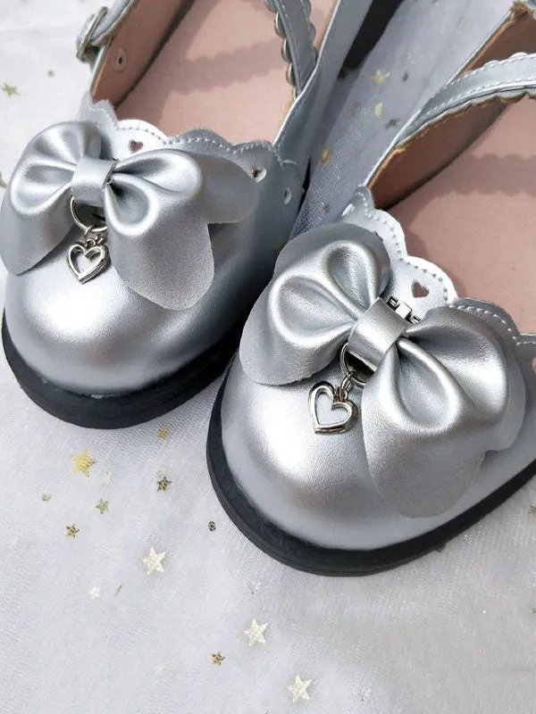 Sweet Lolita Footwear Blue Bows Round Toe Lolita Shoes