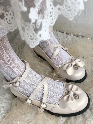 Sweet Lolita Footwear Blue Bows Round Toe Lolita Shoes