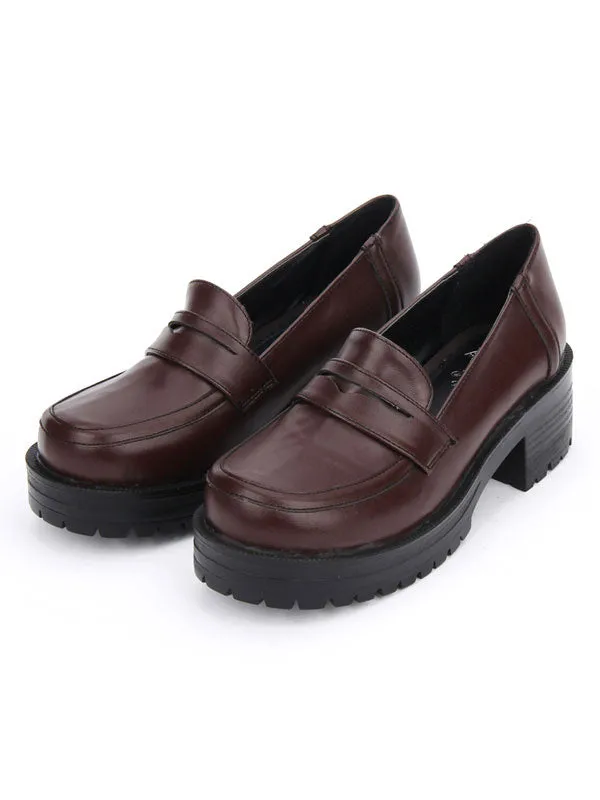 Sweet Lolita Shoes Deep Brown Platform Chunky Heel Lolita Pumps