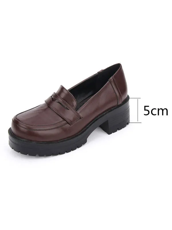 Sweet Lolita Shoes Deep Brown Platform Chunky Heel Lolita Pumps