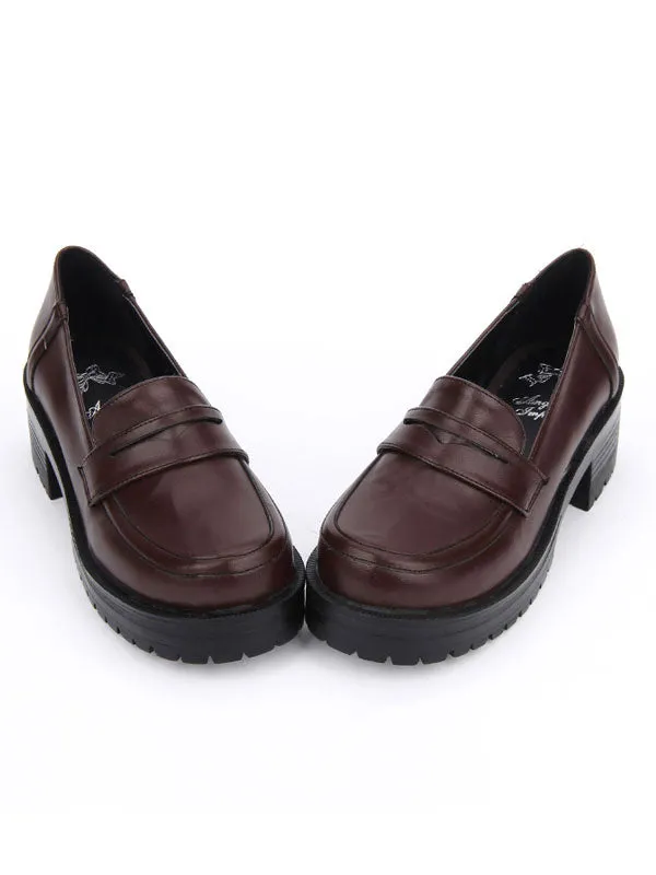 Sweet Lolita Shoes Deep Brown Platform Chunky Heel Lolita Pumps