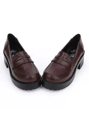 Sweet Lolita Shoes Deep Brown Platform Chunky Heel Lolita Pumps