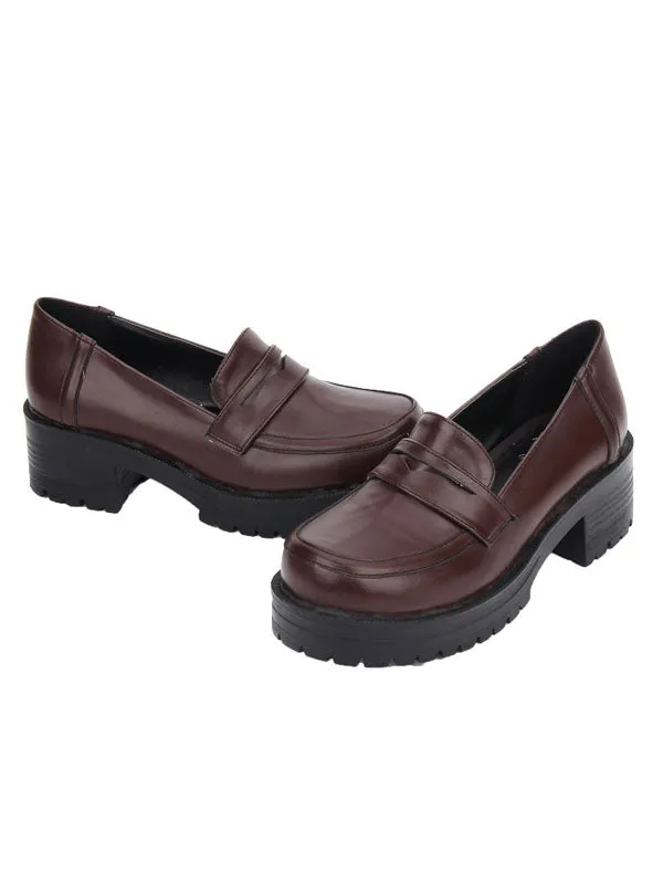 Sweet Lolita Shoes Deep Brown Platform Chunky Heel Lolita Pumps