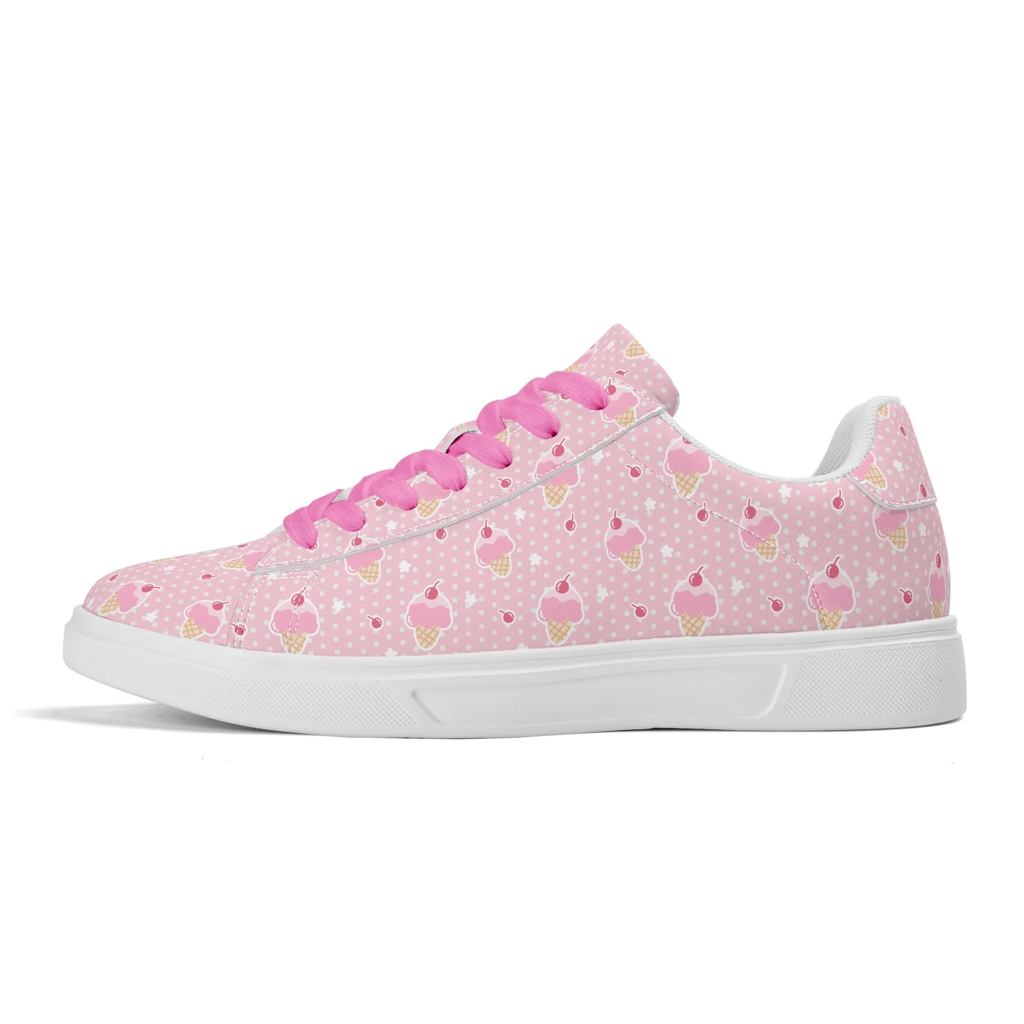 Sweet Scoop Unisex Low Top Leather Kicks