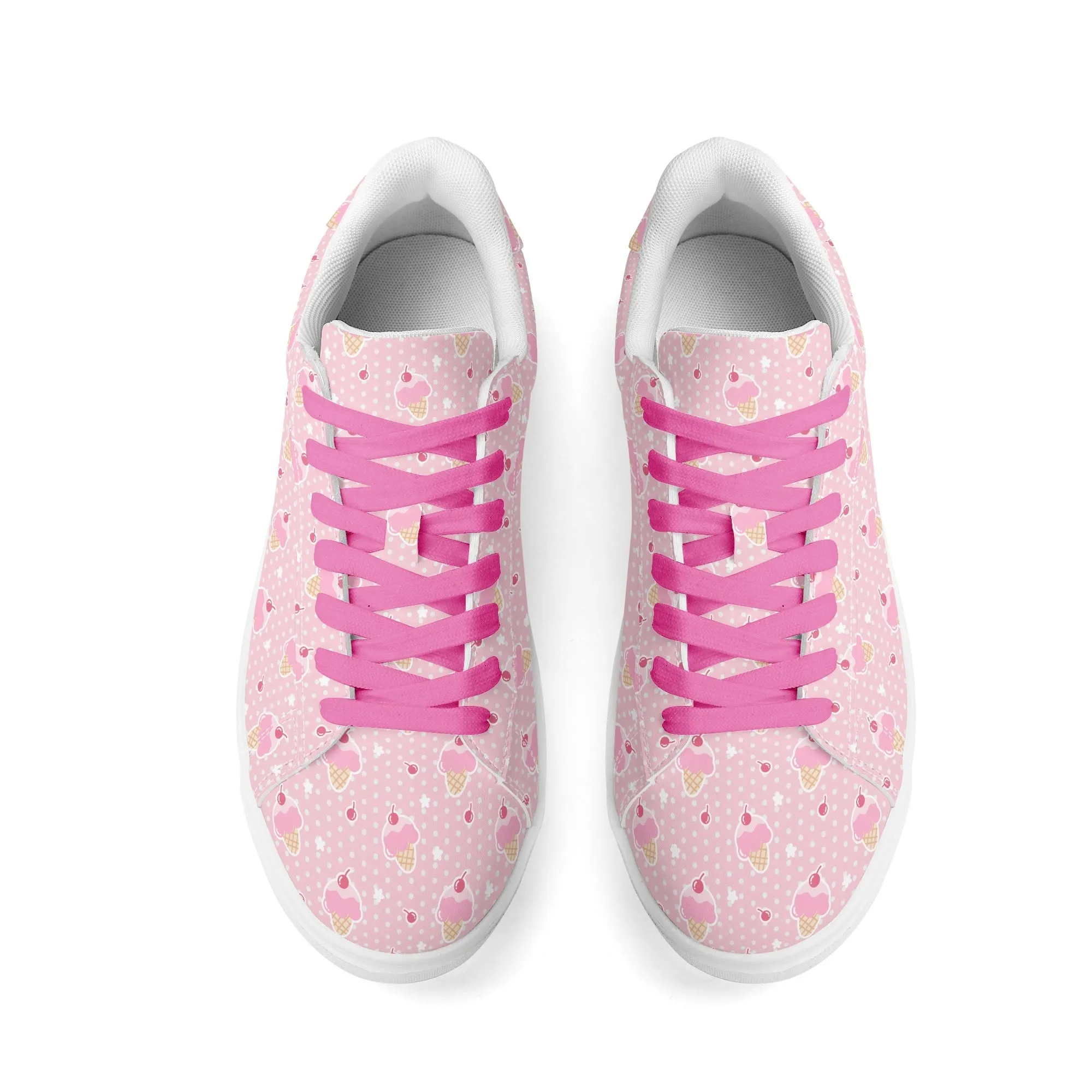 Sweet Scoop Unisex Low Top Leather Kicks