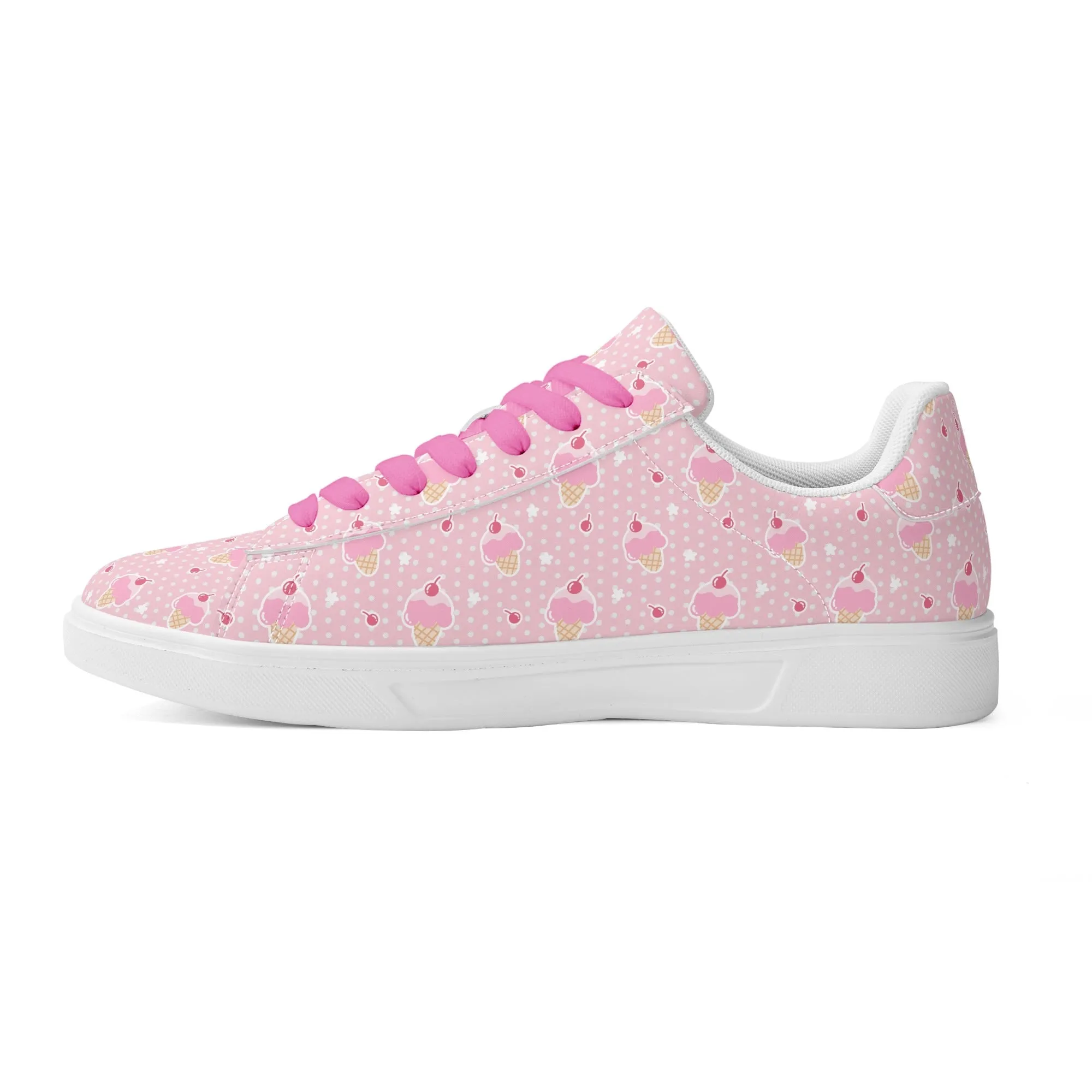 Sweet Scoop Unisex Low Top Leather Kicks