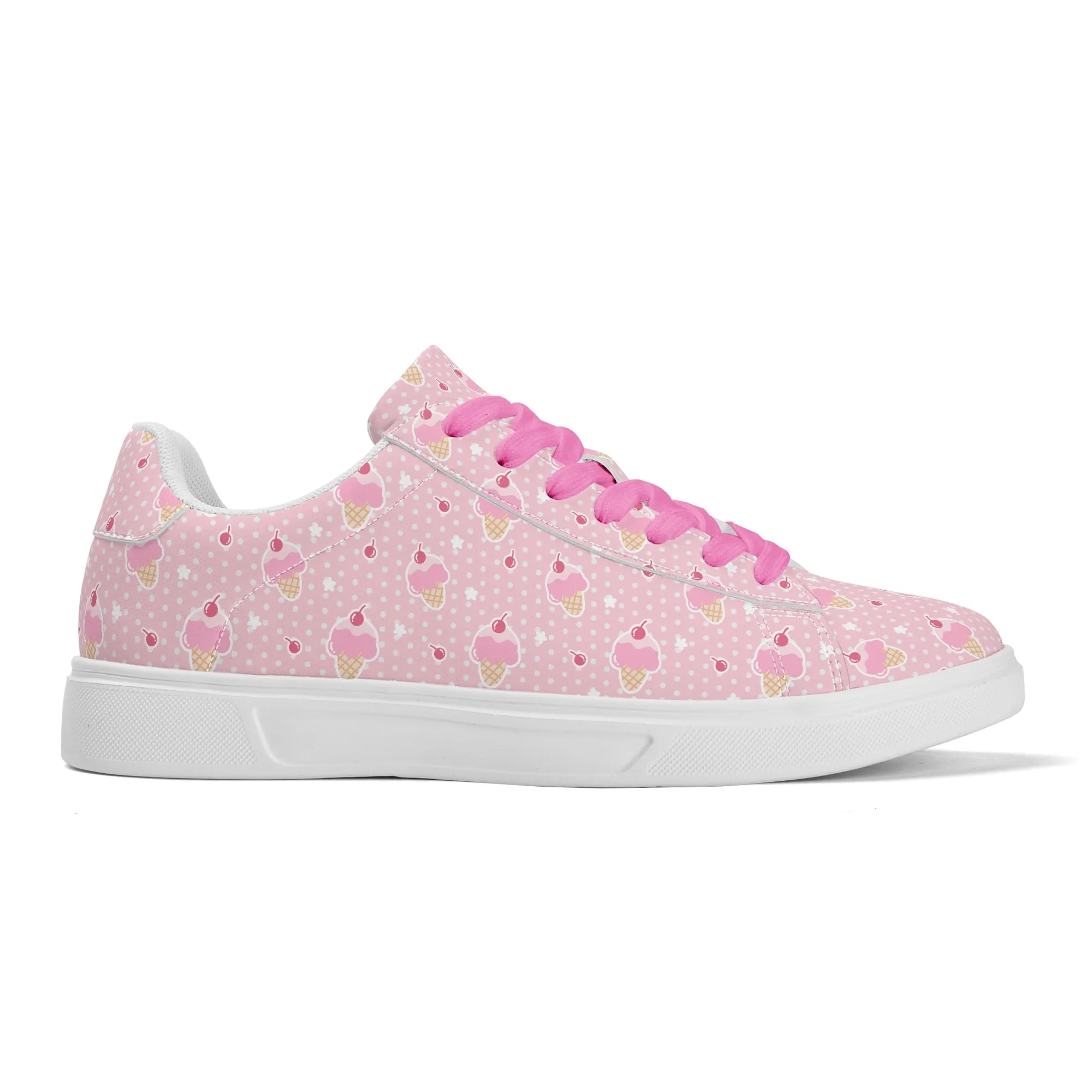 Sweet Scoop Unisex Low Top Leather Kicks