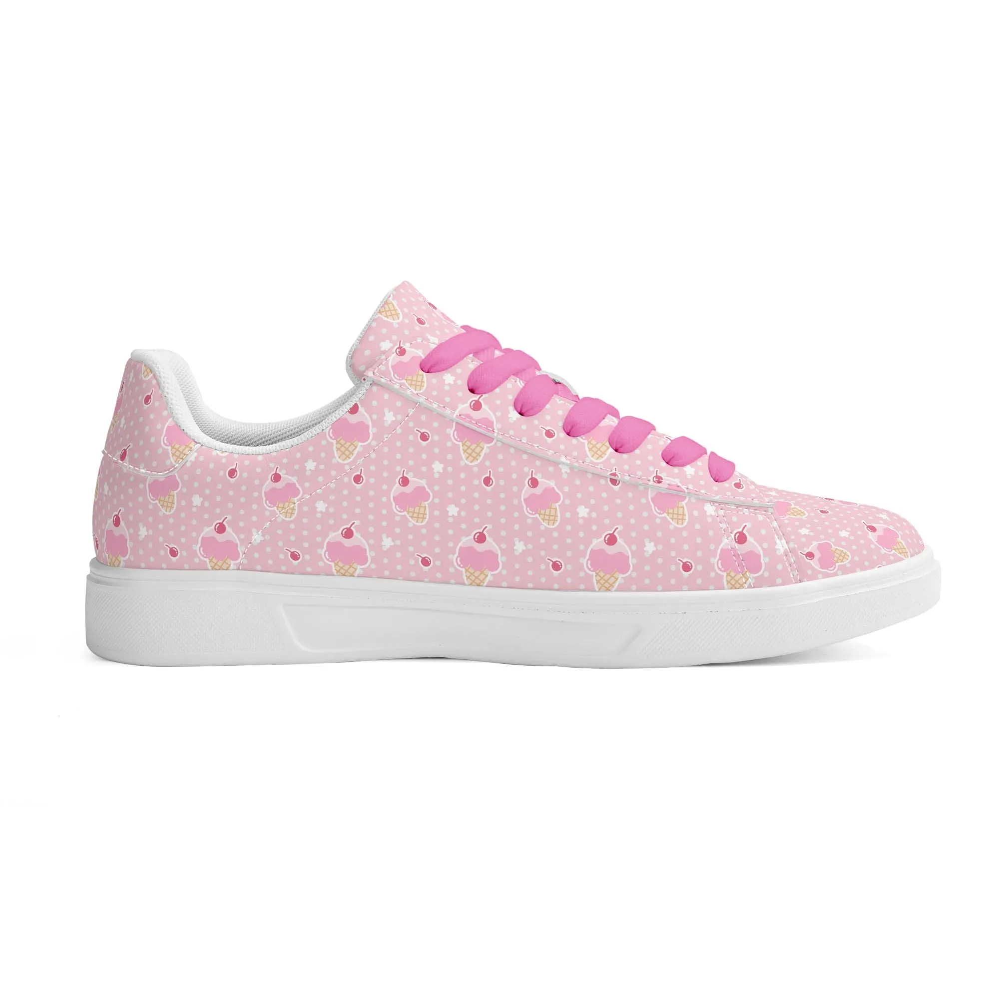 Sweet Scoop Unisex Low Top Leather Kicks