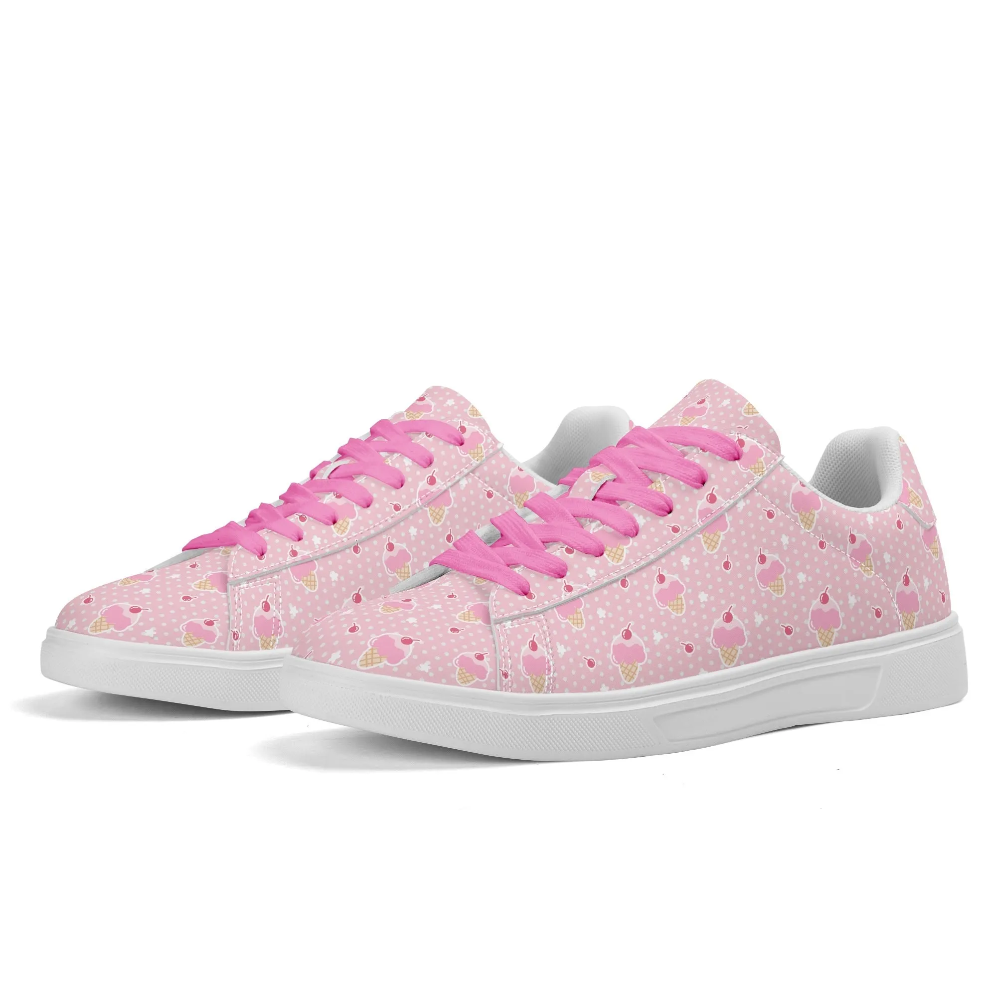 Sweet Scoop Unisex Low Top Leather Kicks